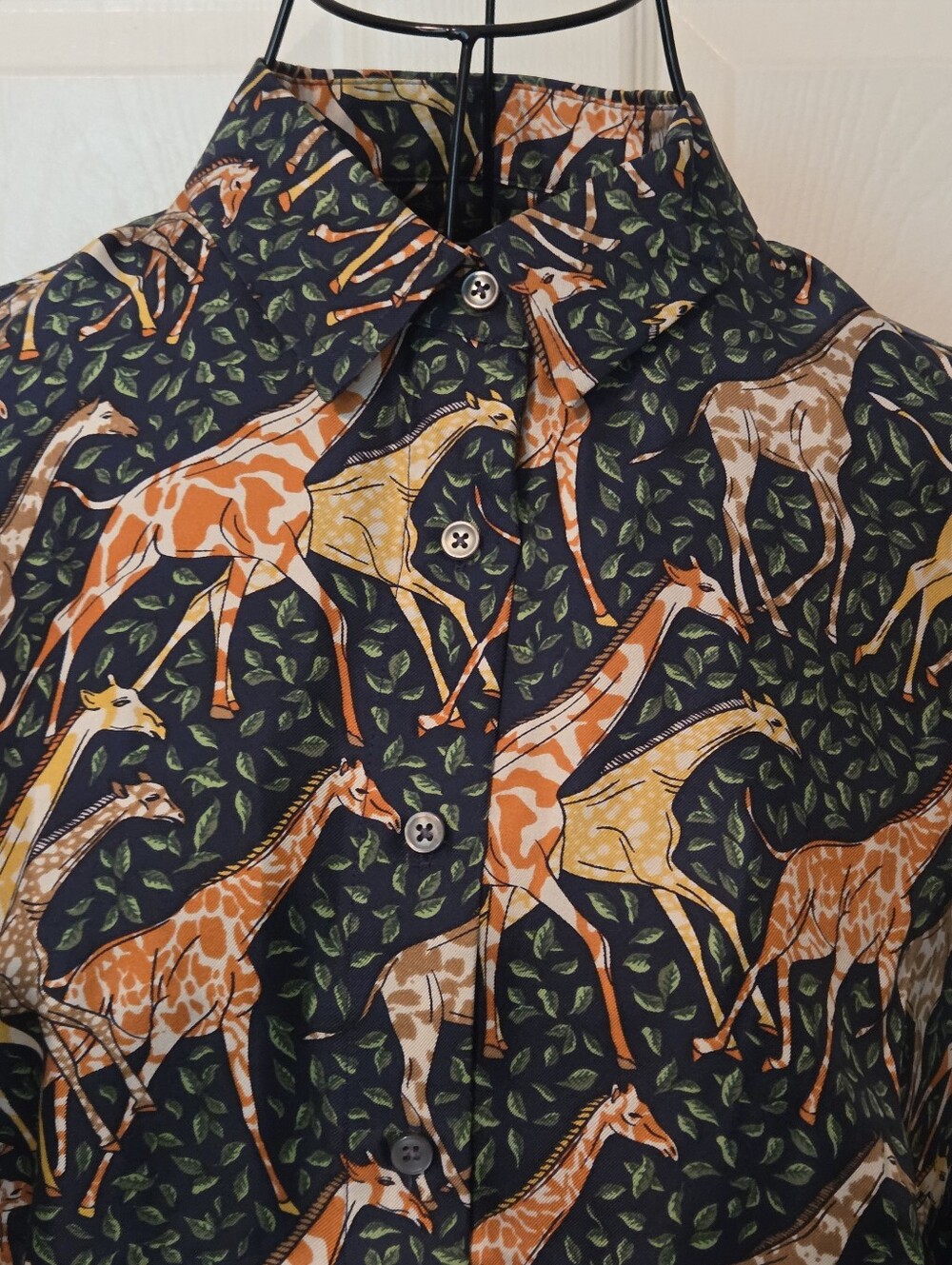 NWT J.CREW SIZE 6 COLLECTION SILK GIRAFFE-PRINT 🦒BUTTON-DOWN SHIRT - Picture 3 of 7